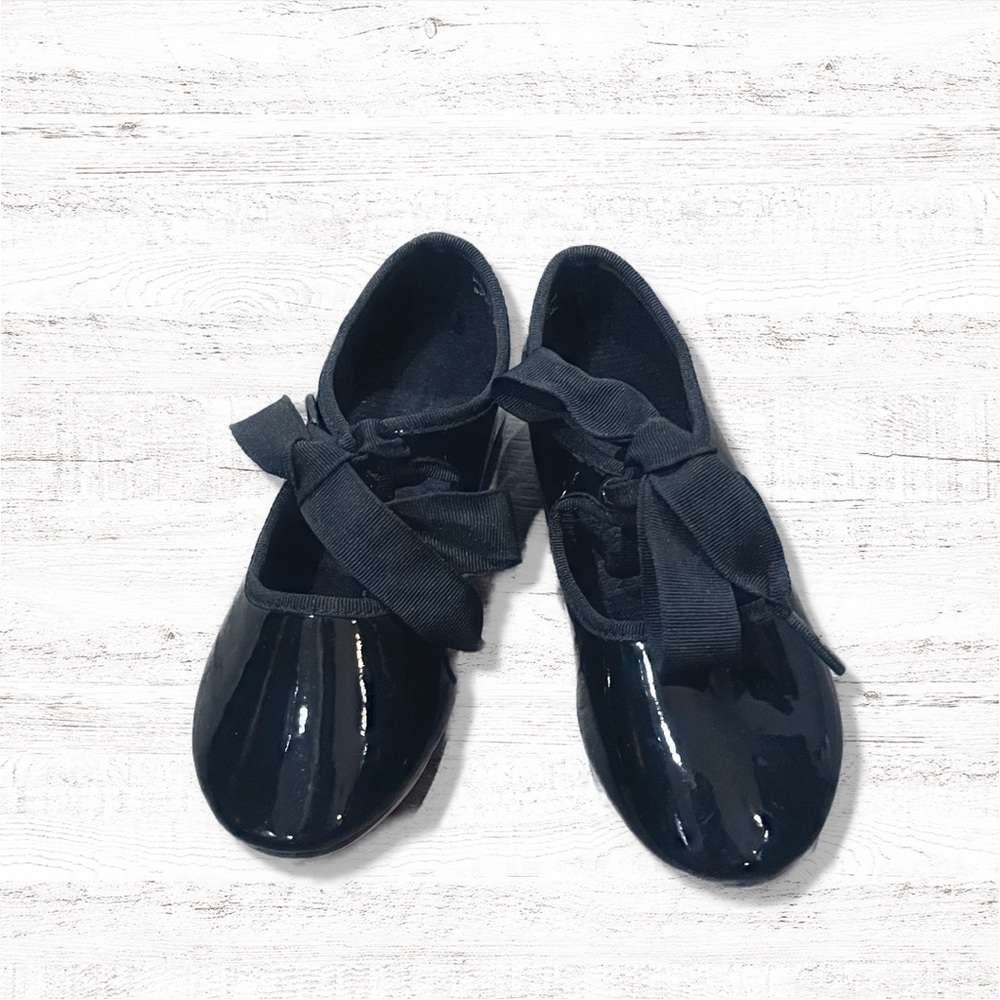 Trimfoot Girls Black Patent Tap Shoes Size 8.5